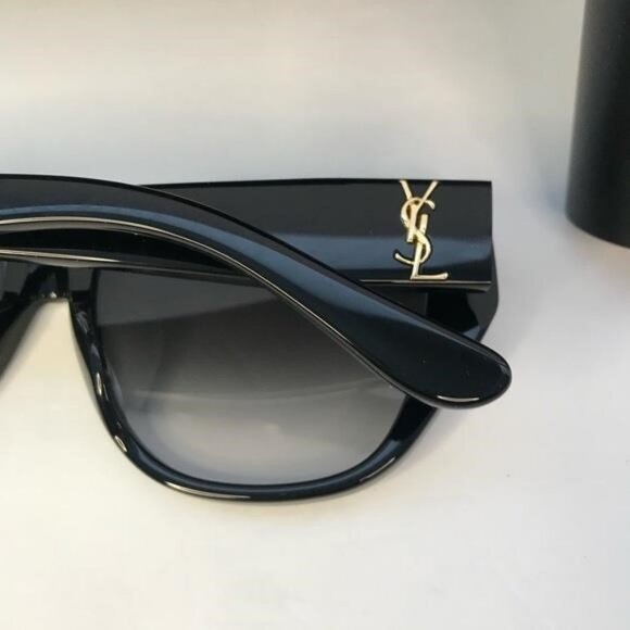 💯 - New Authentic SAINT LAURENT SLM8/F Sunglasses Black - Picture 10 of 11